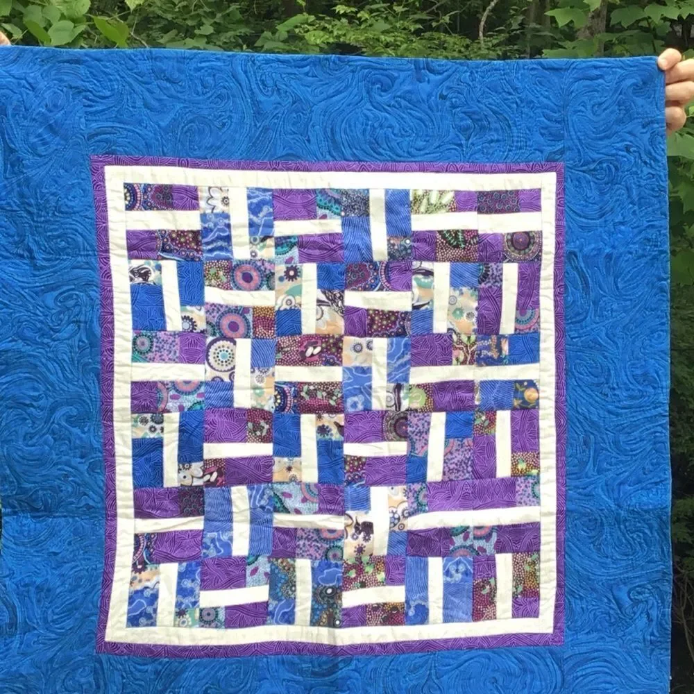 NWT Hand Crafted Blue & Purple Quilt